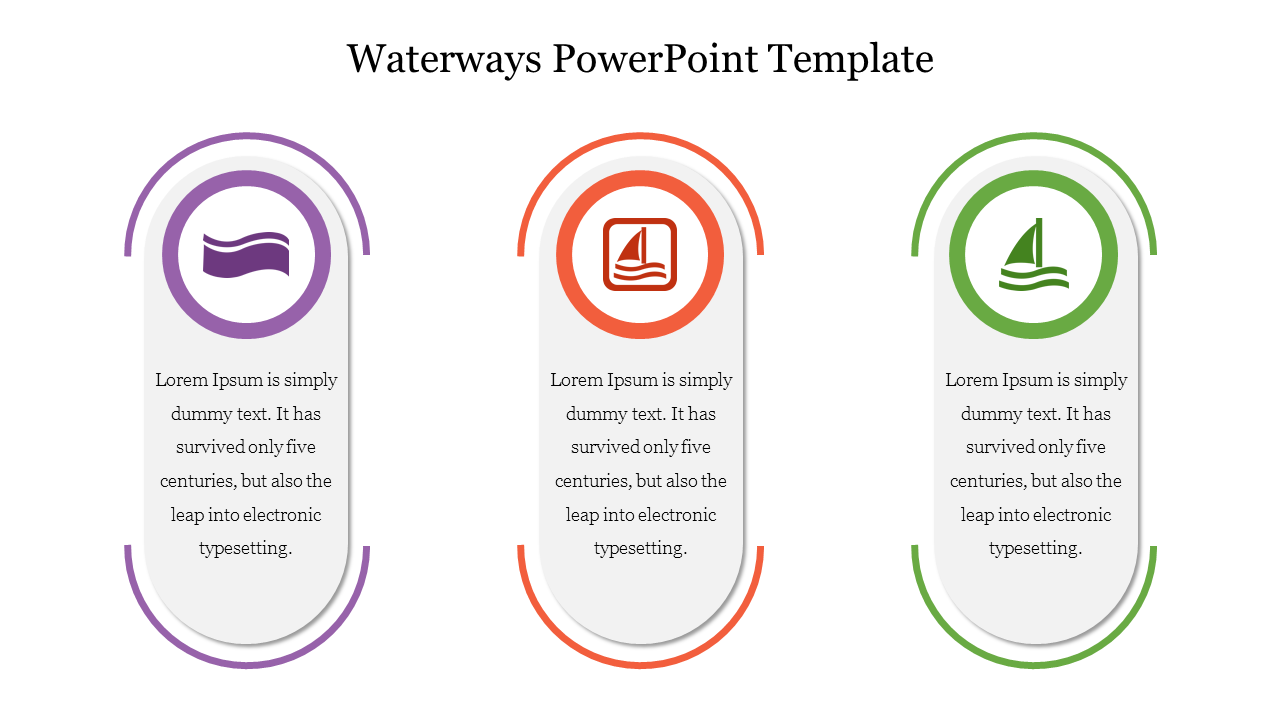 Free - Customized Waterways PowerPoint Template Slide Diagram